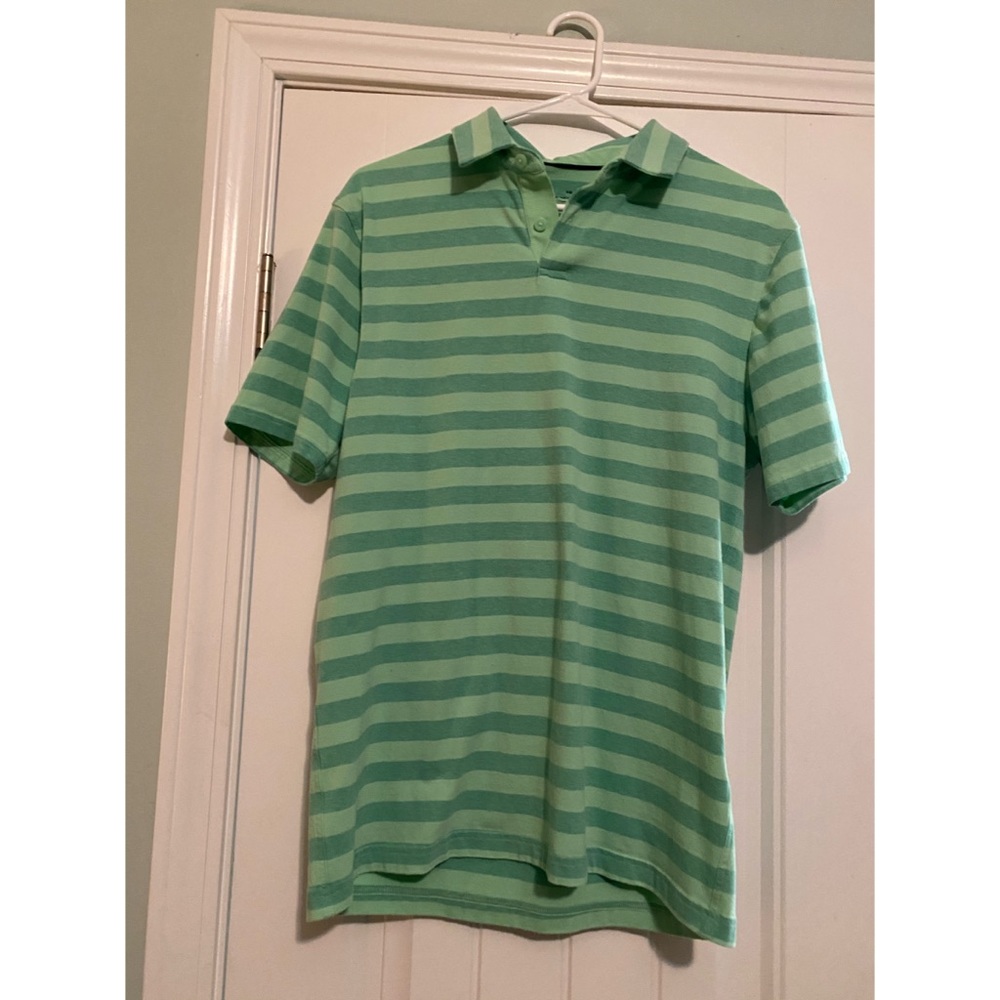 Men’s underarmour Green stripe polo shirt